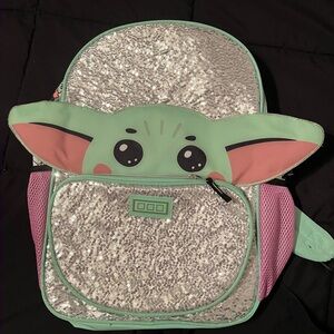 Sequin Baby Yoda Kids Backpack. NWOTs